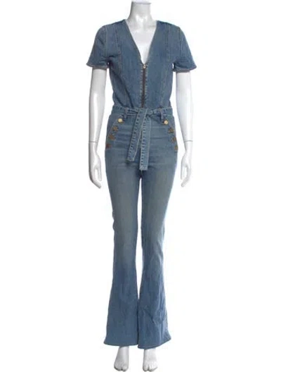Pre-owned Ramy Brook V-neck Jumpsuit In Blue