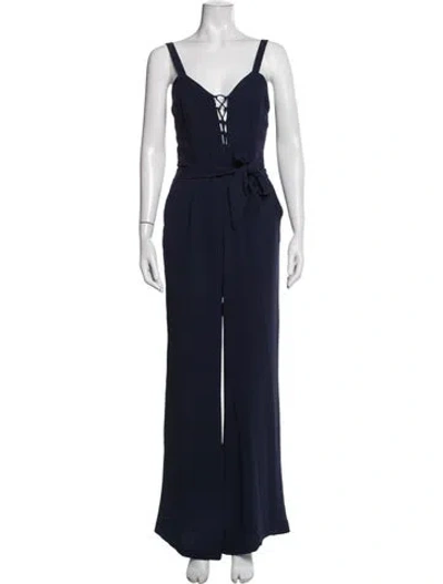 Pre-owned Ramy Brook V-neck Jumpsuit In Blue