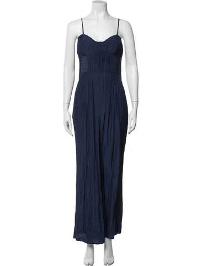 Pre-owned Ramy Brook V-neck Jumpsuit In Blue