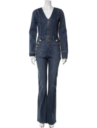 Pre-owned Ramy Brook V-neck Jumpsuit In Blue