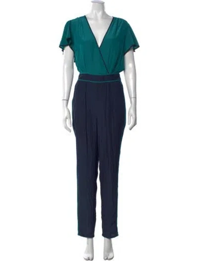 Pre-owned Ramy Brook V-neck Jumpsuit In Blue