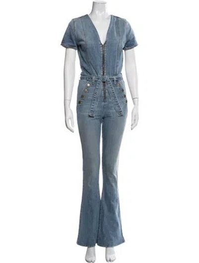 Pre-owned Ramy Brook V-neck Jumpsuit In Blue