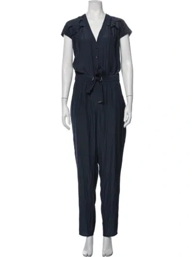 Pre-owned Ramy Brook V-neck Jumpsuit In Blue