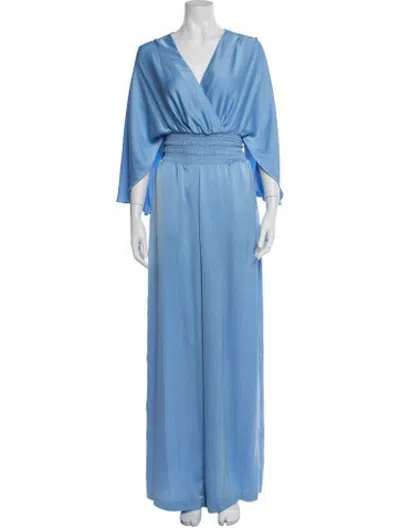 Pre-owned Ramy Brook V-neck Jumpsuit In Blue