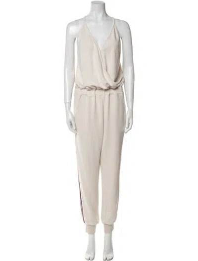 Pre-owned Ramy Brook V-neck Jumpsuit In Neutral