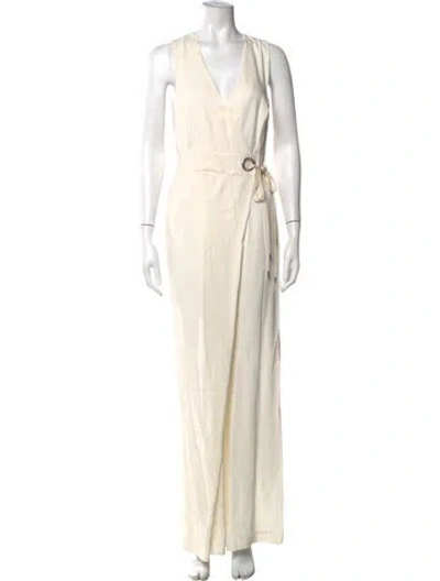 Pre-owned Ramy Brook V-neck Jumpsuit In Neutral