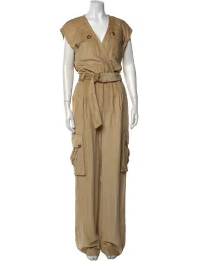 Pre-owned Ramy Brook V-neck Jumpsuit In Neutrals