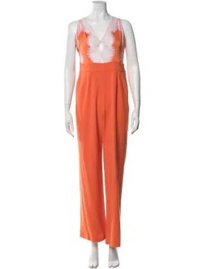 Pre-owned Ramy Brook V-neck Jumpsuit In Orange