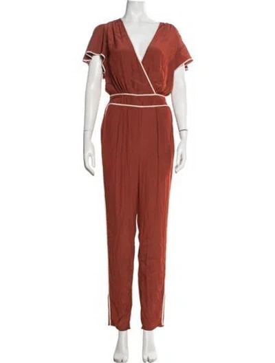 Pre-owned Ramy Brook V-neck Jumpsuit In Orange