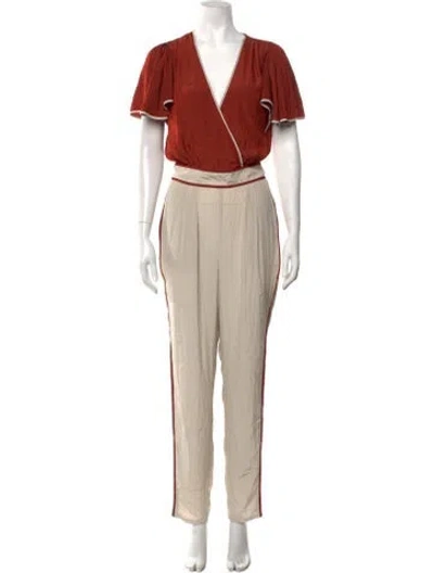 Pre-owned Ramy Brook V-neck Jumpsuit In Red