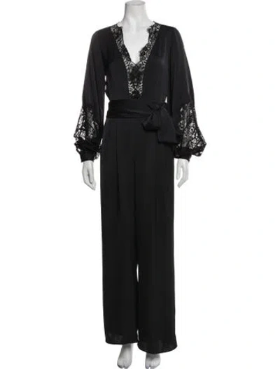 Pre-owned Ramy Brook V-neck Jumpsuit W/ Tags In Black