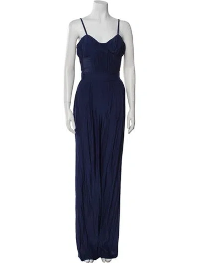 Pre-owned Ramy Brook V-neck Jumpsuit W/ Tags In Blue