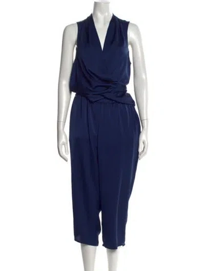 Pre-owned Ramy Brook V-neck Jumpsuit W/ Tags In Blue