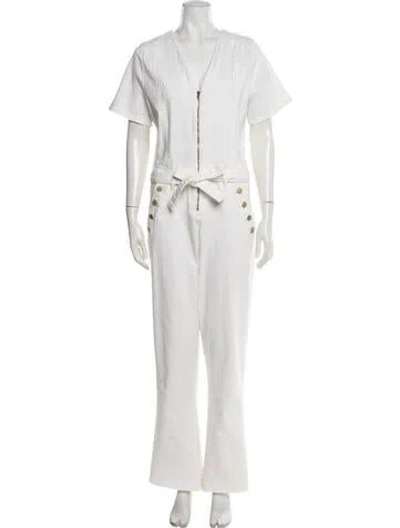 Pre-owned Ramy Brook V-neck Jumpsuit W/ Tags In White