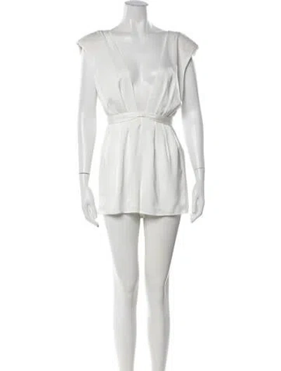 Pre-owned Ramy Brook V-neck Jumpsuit W/ Tags In White