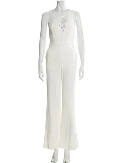 Pre-owned Ramy Brook V-neck Jumpsuit In White