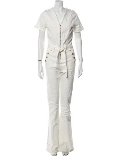 Pre-owned Ramy Brook V-neck Jumpsuit In White