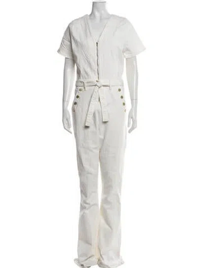 Pre-owned Ramy Brook V-neck Jumpsuit In White