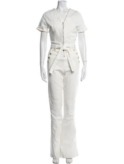 Pre-owned Ramy Brook V-neck Jumpsuit In White