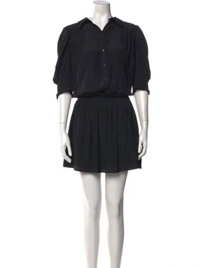 Pre-owned Ramy Brook V-neck Knee-length Dress In Black