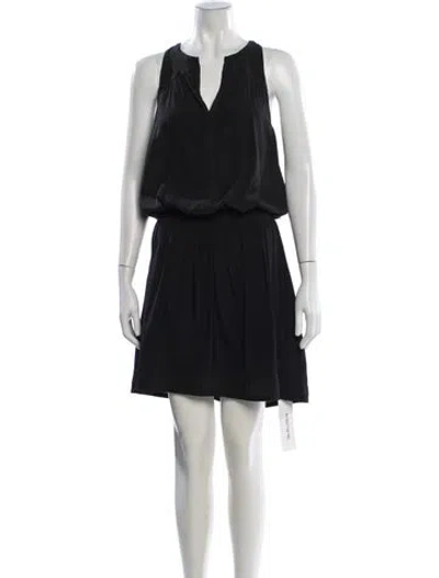 Pre-owned Ramy Brook V-neck Knee-length Dress In Black