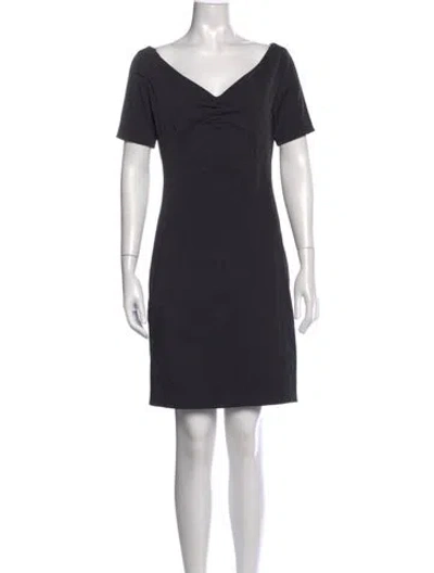 Pre-owned Ramy Brook V-neck Knee-length Dress In Black