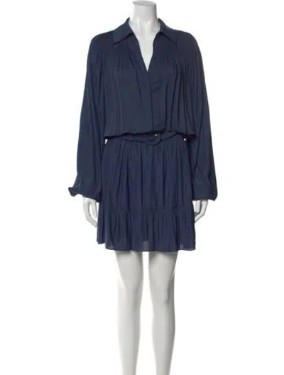 Pre-owned Ramy Brook V-neck Knee-length Dress In Blue
