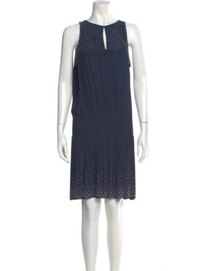 Pre-owned Ramy Brook V-neck Knee-length Dress In Blue