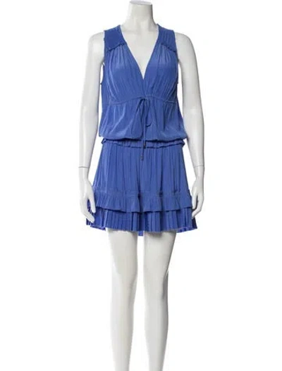 Pre-owned Ramy Brook V-neck Knee-length Dress In Blue