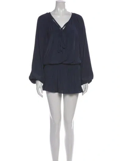 Pre-owned Ramy Brook V-neck Knee-length Dress In Blue
