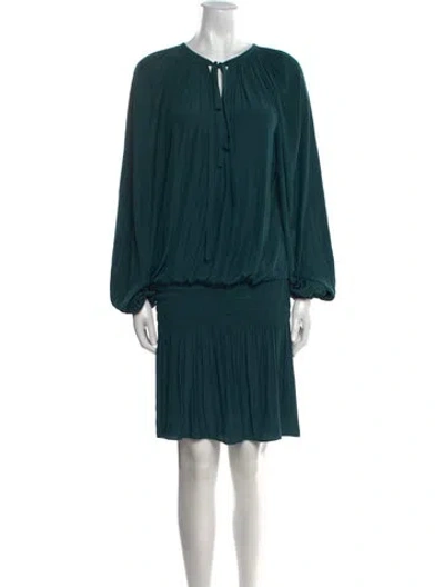 Pre-owned Ramy Brook V-neck Knee-length Dress In Green