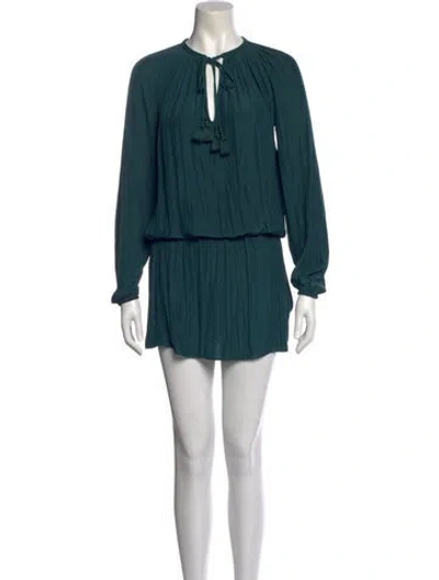 Pre-owned Ramy Brook V-neck Knee-length Dress In Green