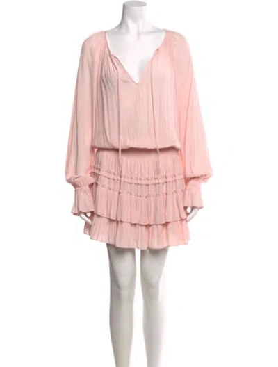 Pre-owned Ramy Brook V-neck Knee-length Dress In Pink
