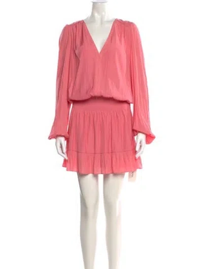 Pre-owned Ramy Brook V-neck Knee-length Dress In Pink