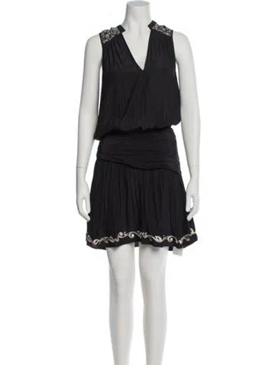 Pre-owned Ramy Brook V-neck Knee-length Dress W/ Tags In Black
