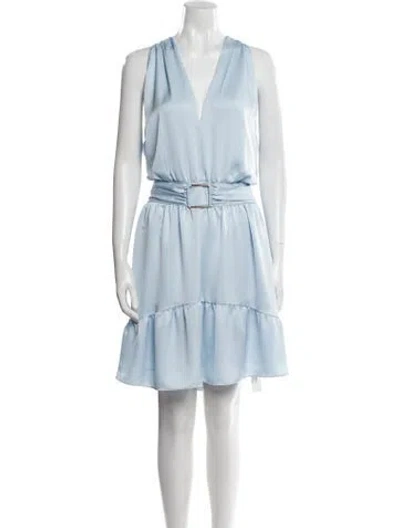 Pre-owned Ramy Brook V-neck Knee-length Dress W/ Tags In Blue