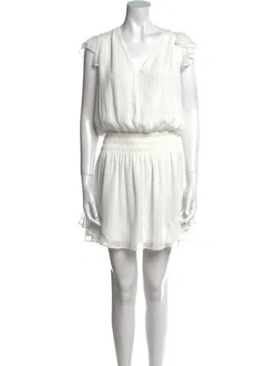 Pre-owned Ramy Brook V-neck Knee-length Dress In White