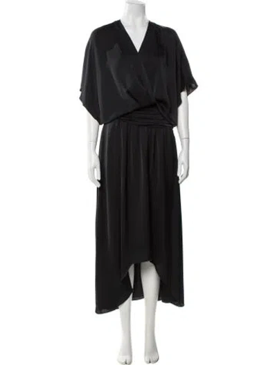Pre-owned Ramy Brook V-neck Long Dress In Black