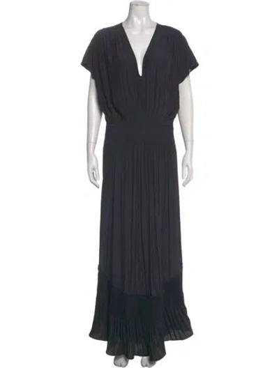 Pre-owned Ramy Brook V-neck Long Dress In Black