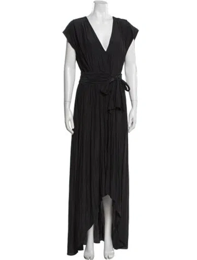 Pre-owned Ramy Brook V-neck Long Dress In Black