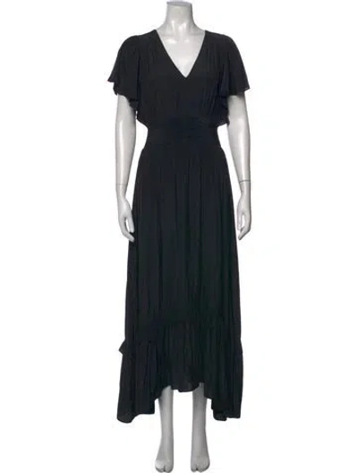 Pre-owned Ramy Brook V-neck Long Dress In Black