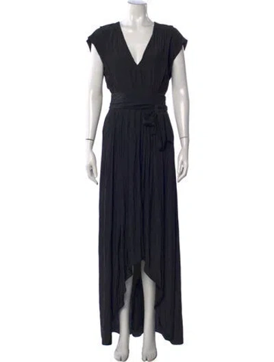 Pre-owned Ramy Brook V-neck Long Dress In Black