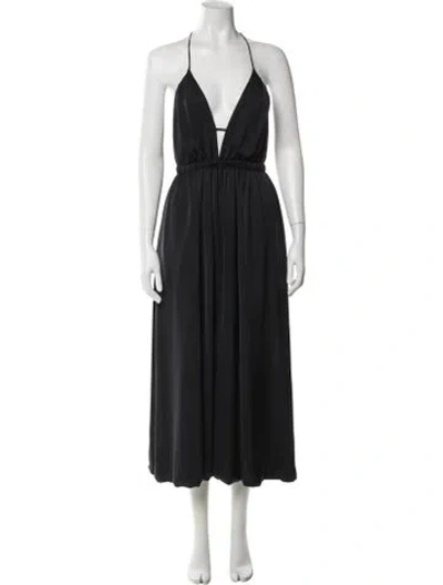 Pre-owned Ramy Brook V-neck Long Dress In Blue