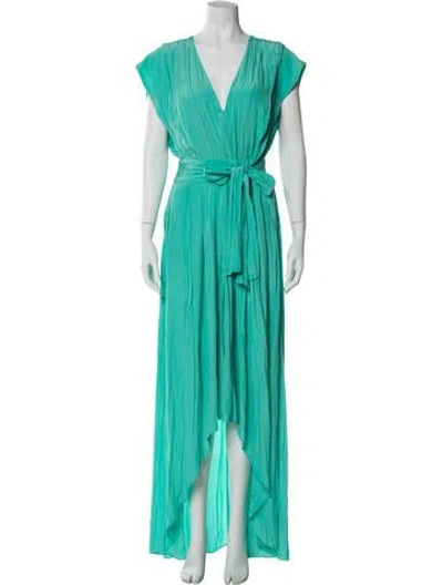 Pre-owned Ramy Brook V-neck Long Dress In Blue