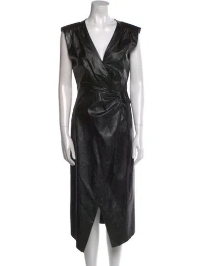 Pre-owned Ramy Brook V-neck Long Dress In Blue