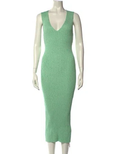 Pre-owned Ramy Brook V-neck Long Dress In Green