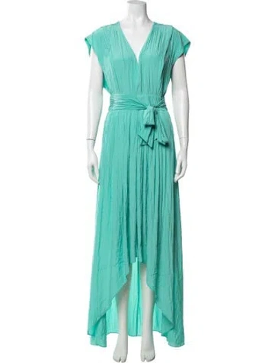 Pre-owned Ramy Brook V-neck Long Dress In Green