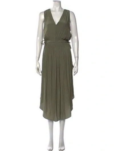Pre-owned Ramy Brook V-neck Long Dress In Green