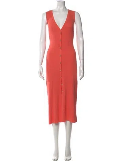 Pre-owned Ramy Brook V-neck Long Dress In Pink