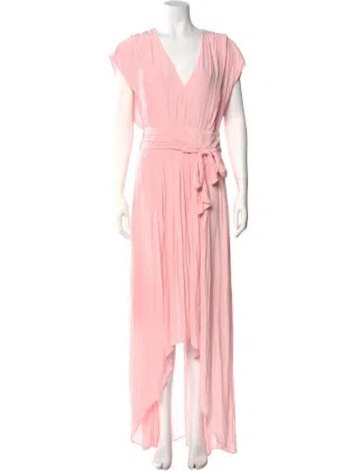 Pre-owned Ramy Brook V-neck Long Dress In Pink